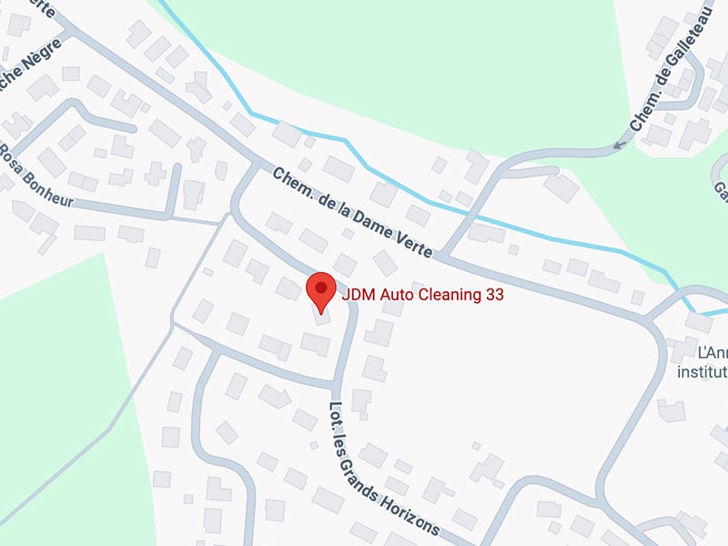 JDM Auto Cleaning 33: Carte et Adresse Carte locale indiquant l'emplacement de JDM Auto Cleaning 33 près du Chemin de la Dame Verte et du Lot. les Grands Horizons.